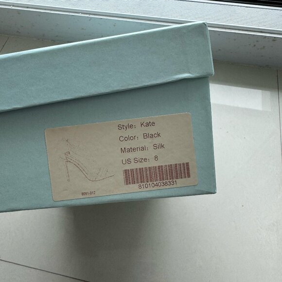 BELLA BELLE Black Ribbon Tie Heels with Ankle Bow - Picture 5 of 5